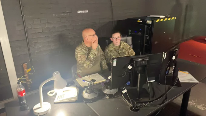 Our very own Trg Instr, Sgt Tony Belli, on the DCCT Operators console. 🫡👍