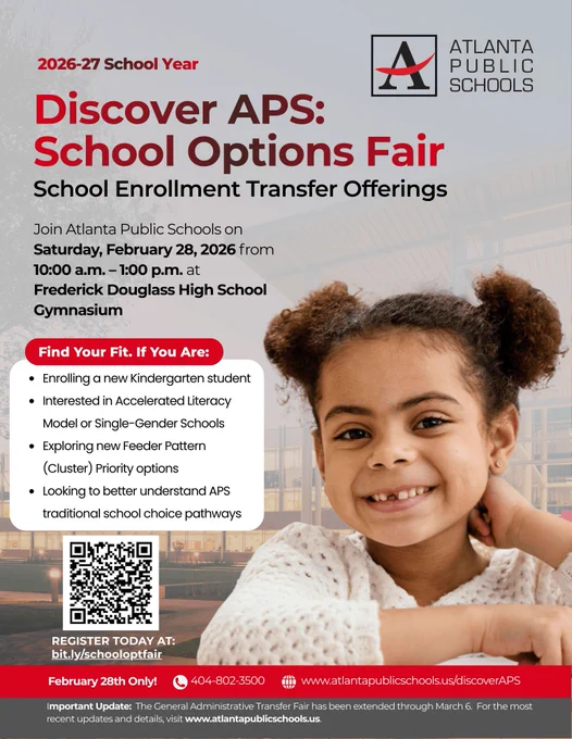 School Options Fair, this Sat, Feb 28, from 10a-1p. at Frederick Douglass HS