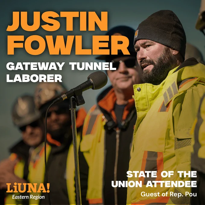 Justin Fowler, LIUNA Local 472 Gateway Tunnel Union Laborer:
"You know, I put my boots on just like the rest of y'all. [But] this isn't a great America.

"Gateway shouldn't have been stopped. We all have mouths to feed, and this is just upsetting.

"It's really upsetting."