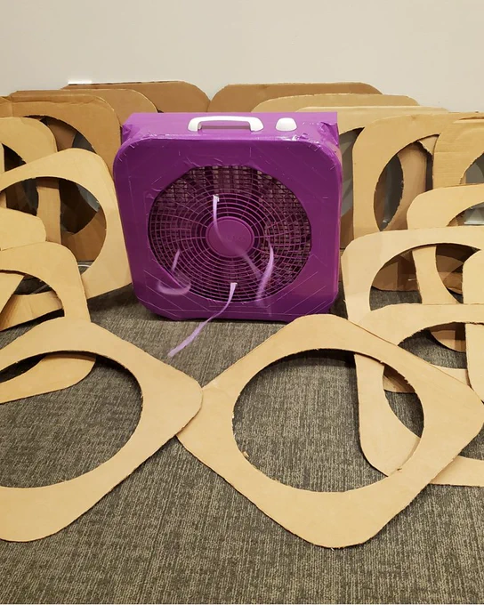 Cut shrouds and an air purifier running
