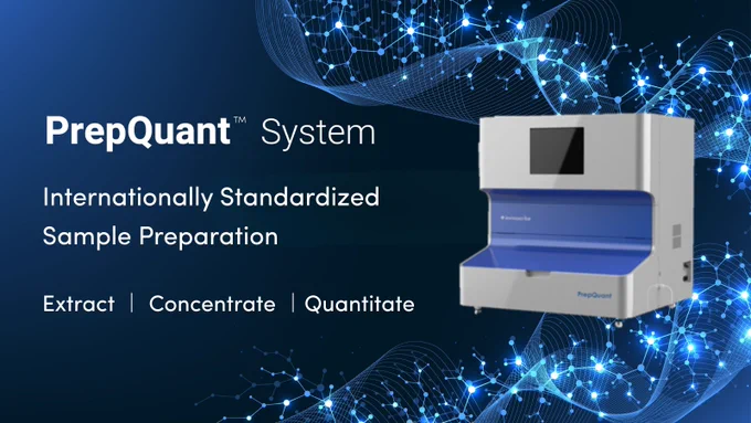 PrepQuant System 3-in-1 Standardized Sample Preparation 
Extract Concentrate Quantitate
Image of Nucleic Acid Extraction Instrument