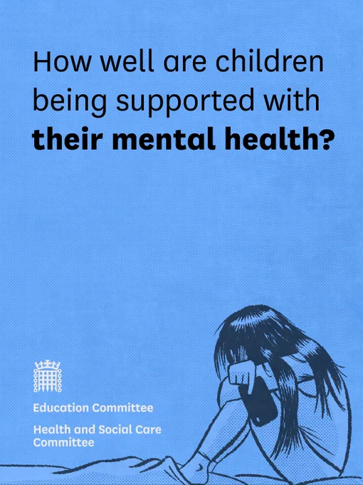 1/2 An illustration of a yong person with text that read 'How well are children being supported with their mental health?'
