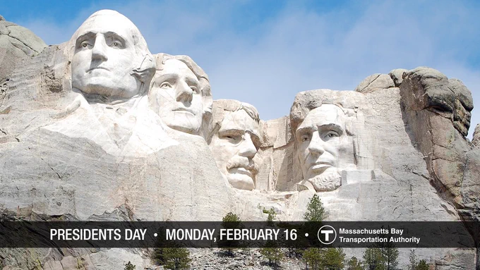 Mount Rushmore with the stone carved faces of U.S. presidents George Washington, Thomas Jefferson, Theodore Roosevelt, and Abraham Lincoln.