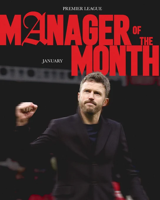 Michael Carrick is awarded Premier League's January Manager of the Month!