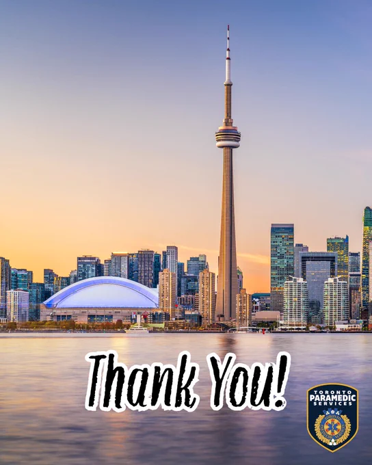 Toronto cityscape. Text reads: “Thank You!”