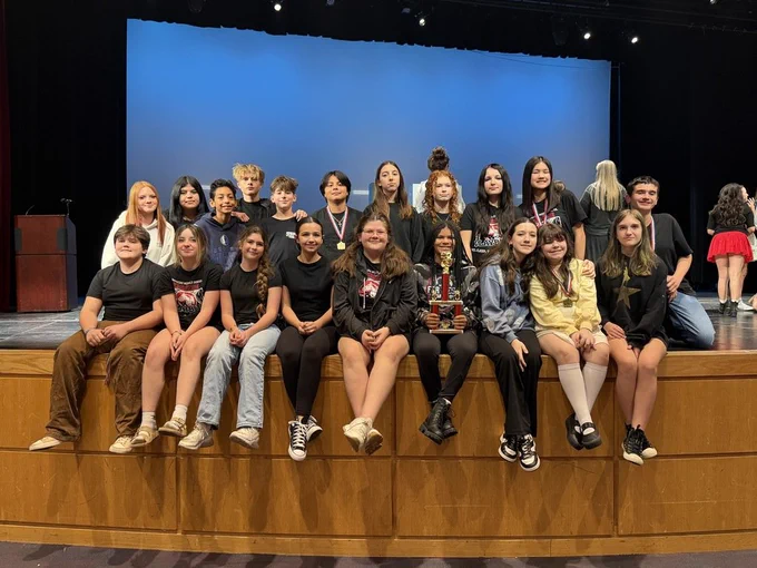 Photo of playbill students after competing at UIL.