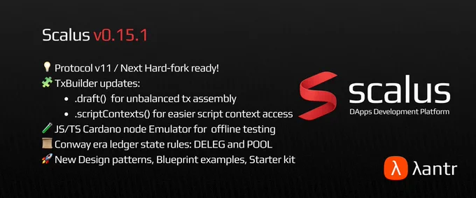 Scalus - Smart Contract & dApps Development platform 
Release 0.15.1