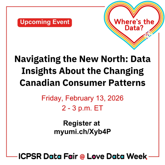 Announcement for a webinar on the changing Canadian consumer data patterns, scheduled for February 13, 2026, from 2 to 3 p.m. ET with registration link.