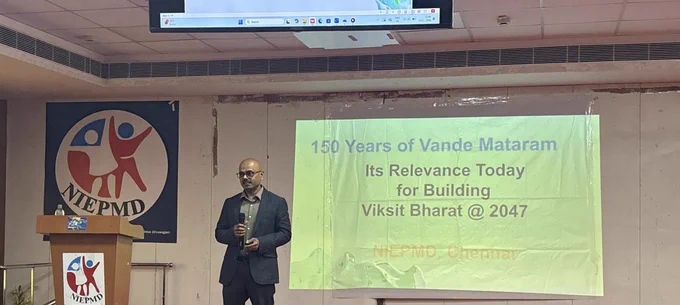 Shri. C. Stanley John, Wing Commander (Retd), IAF, Director General, National institute for Quality and Reliability, Chennai, discussed on ' 150 Years of Vande Mataram - It's relevance today for building Viksit Bharat @2025' as part of commemoration of '150 Years of Vande Mataram'.