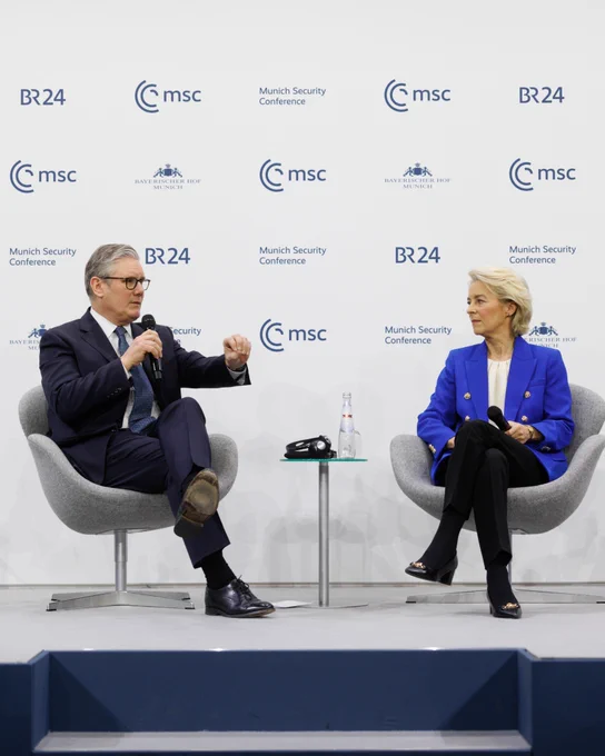 Prime Minister Keir Starmer sits next to the President of the European Commission Ursula von der Leyen.