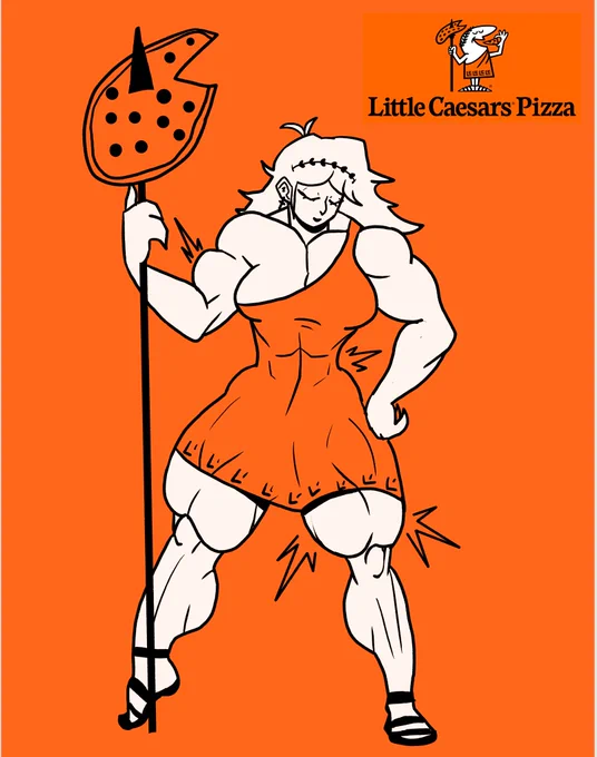 A buff version of the Female Little Caesars Pizza
