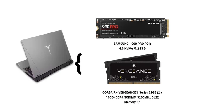 #LenovoLegion upgrade 💻 💾 - Right Parts :

1⃣ Samsung - 990 PRO 4TB PCIe 4.0 NVMe M.2 SSD Card | Samsung UK

🔗: https://www.samsung.com/uk/memory-storage/nvme-ssd/990-pro-4tb-nvme-pcie-gen-4-mz-v9p4t0bw/?msockid=3244034860c562d617ac17c061e26326

2⃣ CORSAIR - VENGEANCE® Series 32GB (2 x 16GB) DDR4 SODIMM 3200MHz CL22 Memory Kit

🔗: https://www.corsair.com/uk/en/p/memory/cmsx32gx4m2a3200c22/vengeancea-series-32gb-2x16gb-ddr4-sodimm-3200mhz-cl22-memory-kit-cmsx32gx4m2a3200c22

#CORSAIR #SSD   #MemoryKit