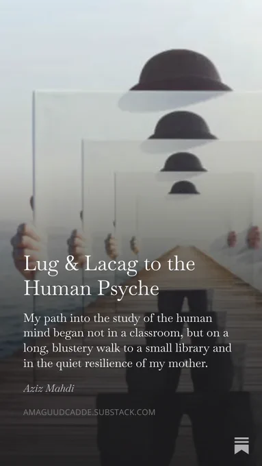A new essay titled "Lug % Lacag to the Human Psyche" published in my Substack