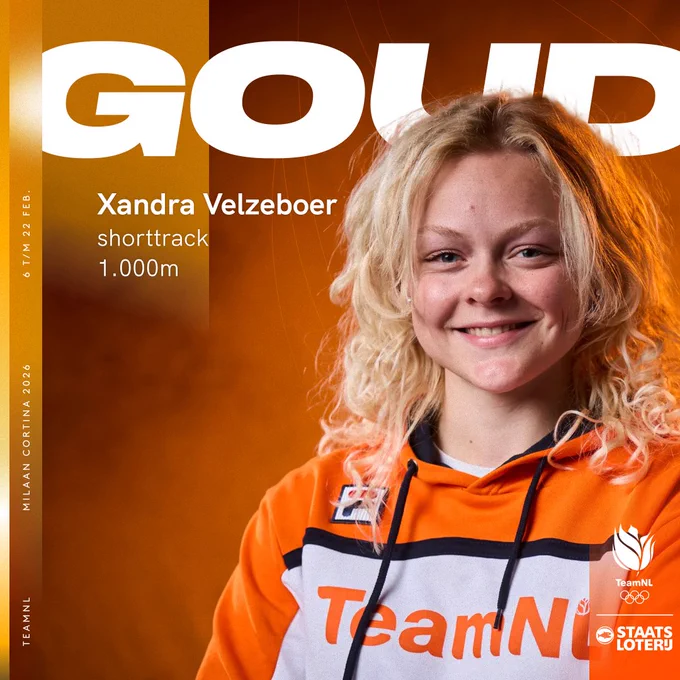 Xandra Velzeboer wint goud op de 1.000m op de Olympische Spelen