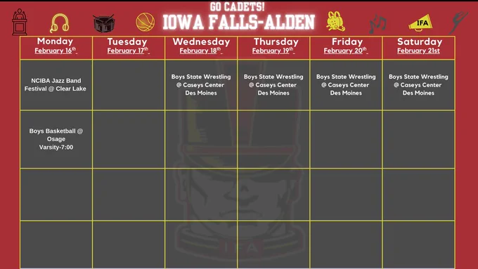 Weekly Activities Calendar