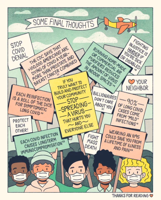 illustrated comic about community, masking in an N95, and the covid pandemic