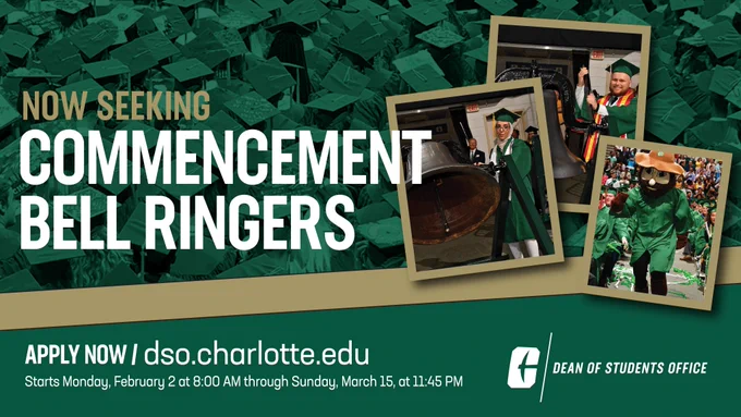May 2026 graduates (Undergraduate, Master's & Doctoral students)…Commencement Bell Ringer applications are OPEN!!! #Classof2026 #ringthatbell