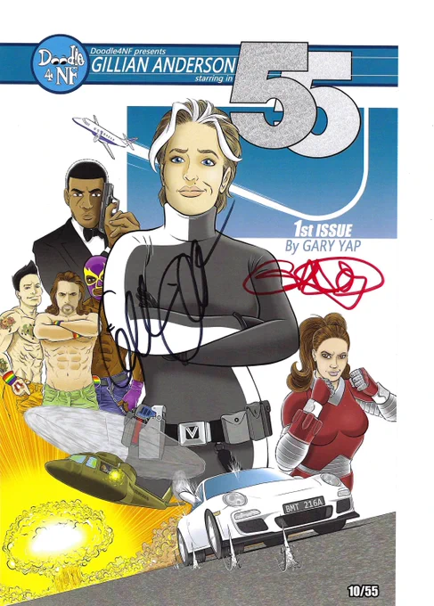 55 comic signed by the creator Gary Yap and Gillian Anderson