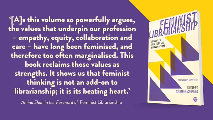 'Feminist Librarianship'  with a quote by Amina Shah.