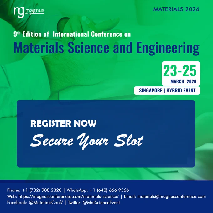 Materials Science Conferences
Materials Science and Engineering Congress
Materials Conferences