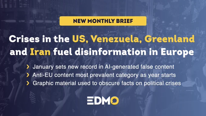 Crises in the US, Venezuela, Greenland and Iran fuel disinformation in Europe