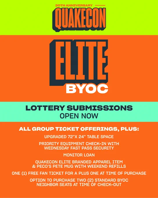 Image depicting the ticket tiers available for this year's QuakeCon 2026.