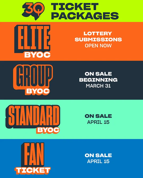 Image depicting the ticket tiers available for this year's QuakeCon 2026.