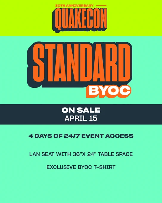 Image depicting the ticket tiers available for this year's QuakeCon 2026.