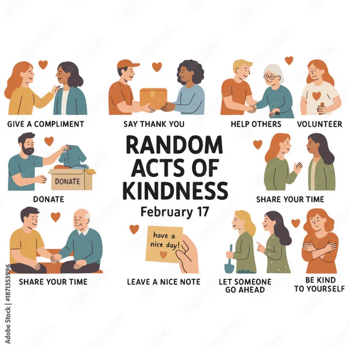 A picture showing different types of kindness. 