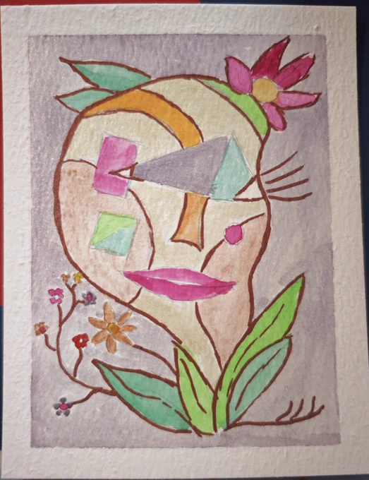 Abstraction painted with watercolors