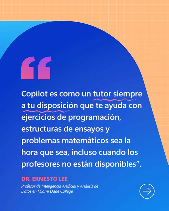 Copilot es como un tutor siempre a tu disposici\u00F3n