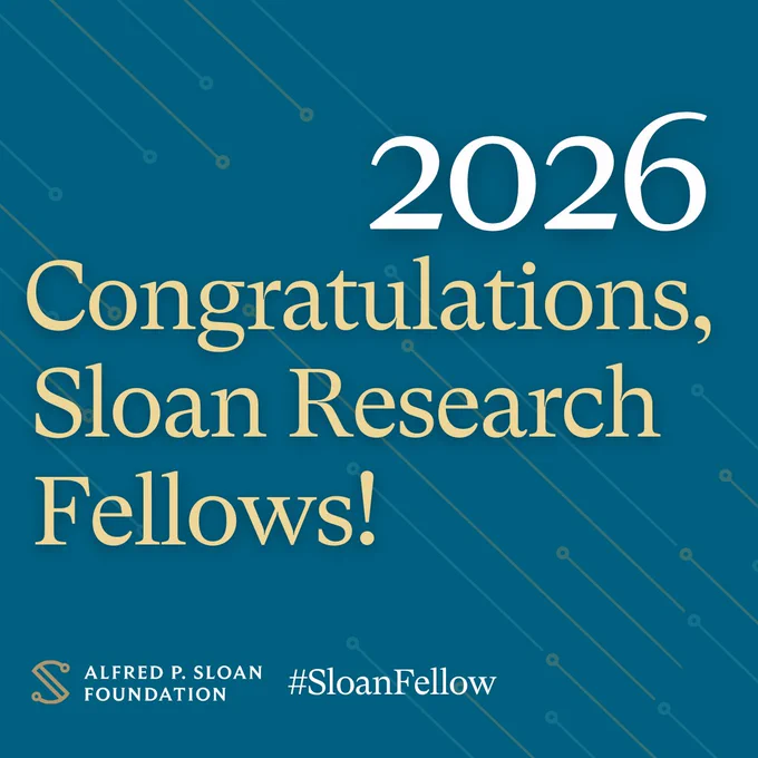 2026 Congratulations Sloan Research Fellows!