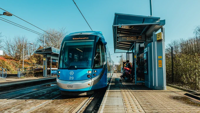 A tram on the West Midlands Metro. Photo by the West Midlands Combined Authority.