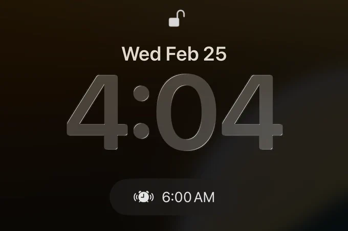 iPhone clock display showing 4:04