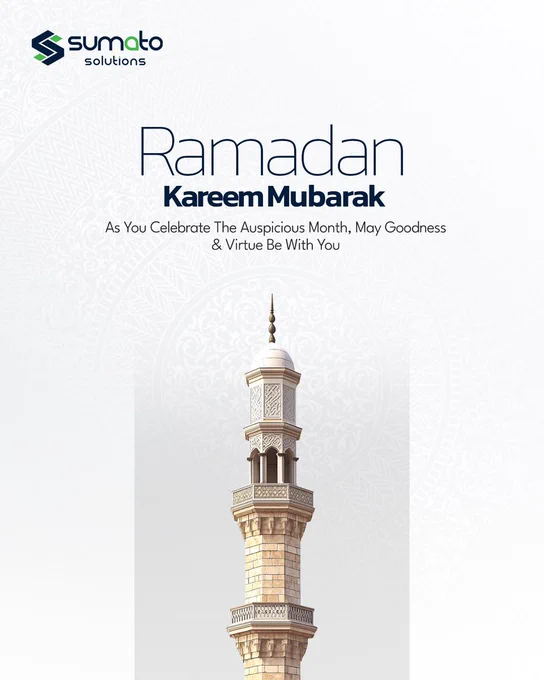 Ramadan Kareem Mubarak - Ramadan 2026 - Sumato Solutions - SumatoERP