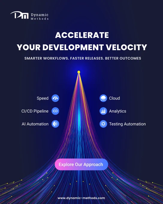 𝗪𝗲 𝗮𝗿𝗲 Dynamic Method Solution, 𝗮𝗻𝗱 𝘄𝗲 𝗵𝗲𝗹𝗽 𝗽𝗿𝗼𝗱𝘂𝗰𝘁 𝘁𝗲𝗮𝗺𝘀 𝘀𝘁𝗼𝗽 𝗳𝗶𝗿𝗲𝗳𝗶𝗴𝗵𝘁𝗶𝗻𝗴 𝗮𝗻𝗱 𝘀𝘁𝗮𝗿𝘁 𝘀𝗵𝗶𝗽𝗽𝗶𝗻𝗴. 🚀

Every delayed release means lost opportunity, unhappy users, and higher costs. So we build smarter workflows, CI/CD pipelines, AI-driven test automation, cloud-native tooling, and real-time analytics to shrink cycle time and improve quality.

𝗢𝗹𝗱 𝘄𝗮𝘆 𝘃𝘀 𝗻𝗲𝘄 𝘄𝗮𝘆:
✅ Manual checks → Risky releases
✅ Slow feedback → Missed market windows
✅ Siloed teams → Friction & waste

Automated pipelines, continuous testing, AI assist, and clear delivery metrics. Faster releases. Fewer rollbacks. Better outcomes. 📈

𝗪𝗮𝗻𝘁 𝘁𝗼 𝗮𝗰𝗰𝗲𝗹𝗲𝗿𝗮𝘁𝗲 𝘆𝗼𝘂𝗿 𝗱𝗲𝘃𝗲𝗹𝗼𝗽𝗺𝗲𝗻𝘁 𝘃𝗲𝗹𝗼𝗰𝗶𝘁𝘆? 
𝗘𝘅𝗽𝗹𝗼𝗿𝗲 𝗼𝘂𝗿 𝗮𝗽𝗽𝗿𝗼𝗮𝗰𝗵 𝗮𝗻𝗱 𝗹𝗲𝘁’𝘀 𝗺𝗮𝗸𝗲 𝗿𝗲𝗹𝗲𝗮𝘀𝗲𝘀 𝗽𝗿𝗲𝗱𝗶𝗰𝘁𝗮𝗯𝗹𝗲.

#VelocityCoding #DevOps #CICD #AIAutomation #SoftwareDelivery #Cloud #TestingAutomation