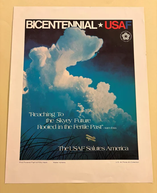 Bicentennial USAF color poster showing cloud and grass.