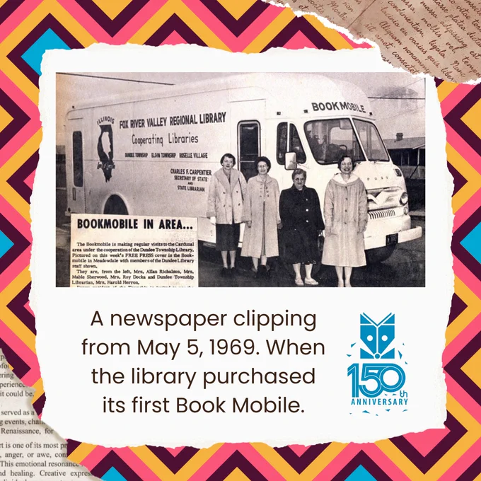 Newspaper clipping of our first Book Mobile.