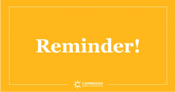 reminder graphic with text on yellow background