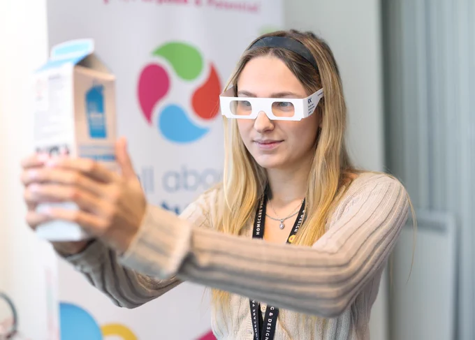 School students taking part in Unilever's Inspire Bright Future Programme. Led by Unilever staff, students are pictured completing experiments as part of the Bright Future Inspire Research & Development Showcase.