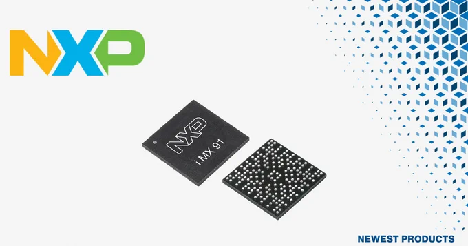 Two NXP: i.MX91 applications processors on a white background.