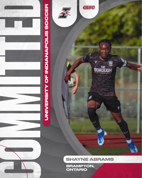 Graphic describing the university of Indianapolis‘s newest signing Shayne Abrams.