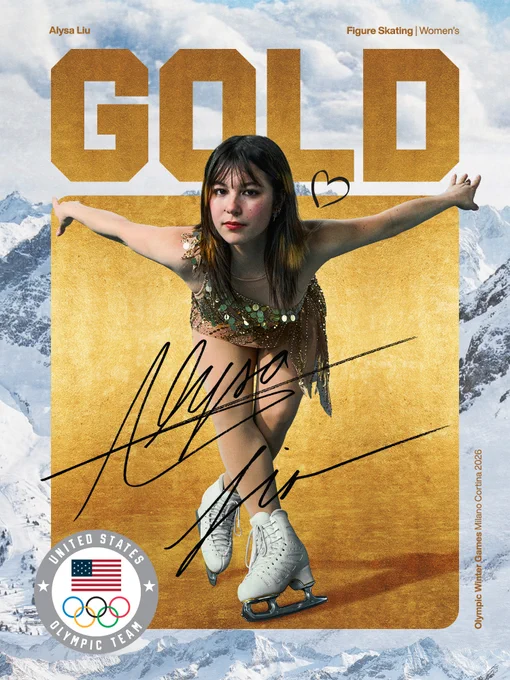 Gold graphic for Alysa Liu in women's Figure Skating