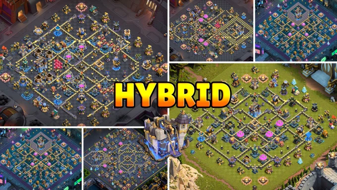 10  Hybrid TH18 Baselinks for Unbeatable Legend Defense - Clash of Clans (COC) Town Hall Level 18 Base Layouts Feb 2026 Meta