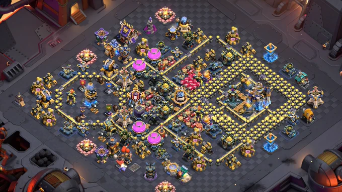 TH18 Base 1: Hybrid Core with Multi Gear Tower   Double Poison for CWL - Clash of Clans BaseLayouts 2026