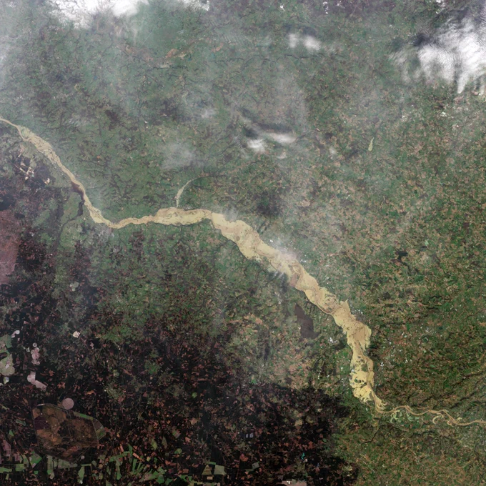 Copernicus Sentinel‑2 true‑colour view of the same region