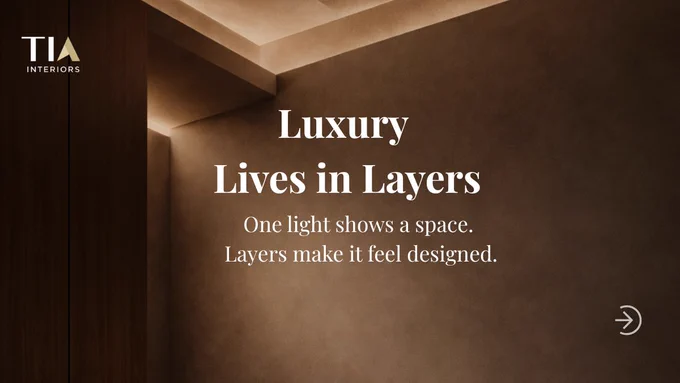 Modern interior with balanced neutral lighting, beige and brown tones, evenly distributed light, and a clean, uncluttered layout.