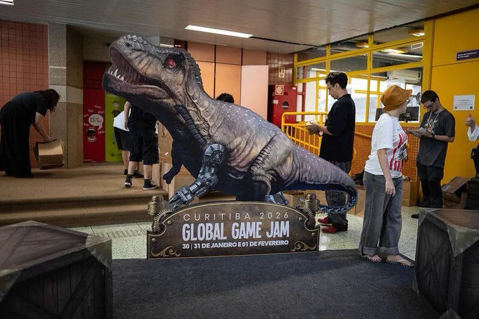 Global Game Jam Curitiba 2026. Dinosaur