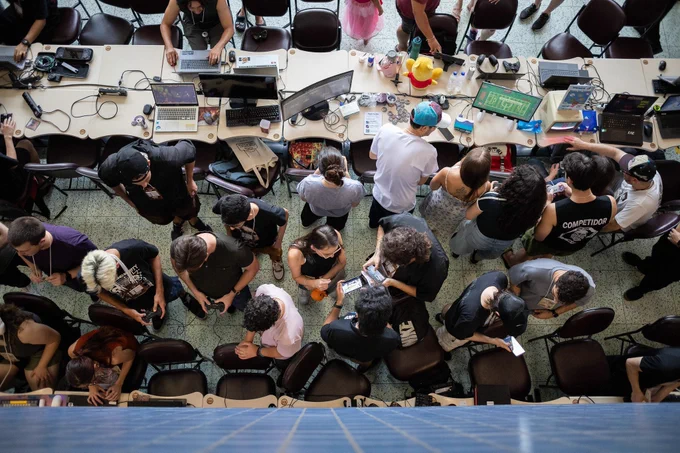 Crowd of jammers at Global Game Jam Curitiba 2026