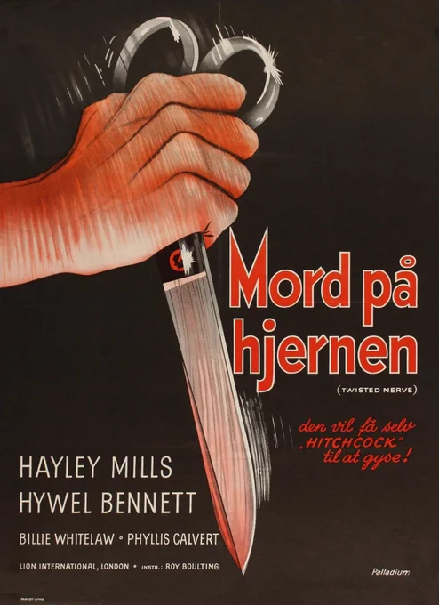 Danish poster art for TWISTED NERVE (1968).